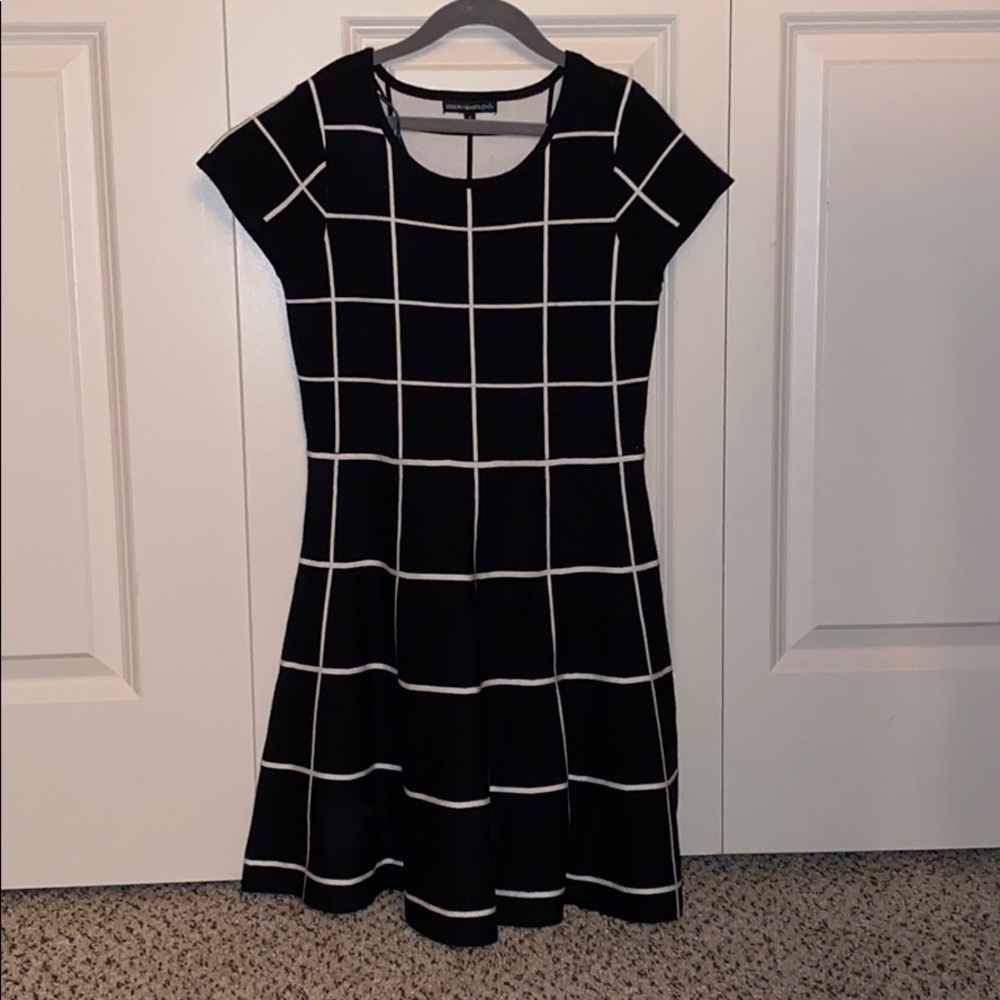 Black and white mini dress